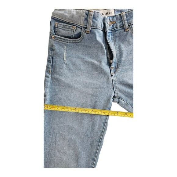 DL1961 Jeans Women Sz 26 Blue Instaslim Ankle Mid-Rise Distressed Thrashed - Picture 7 of 15